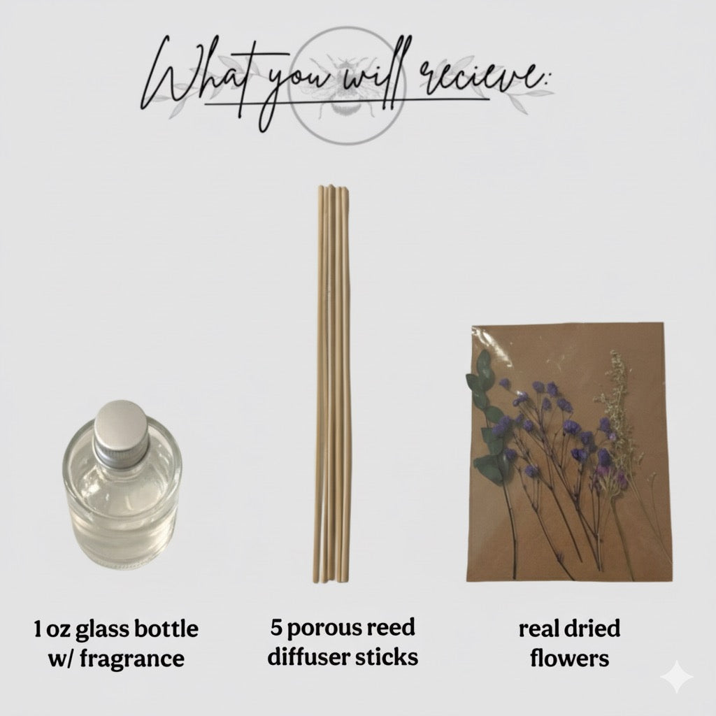 Decorative Flower Reed Diffuser (Purple)