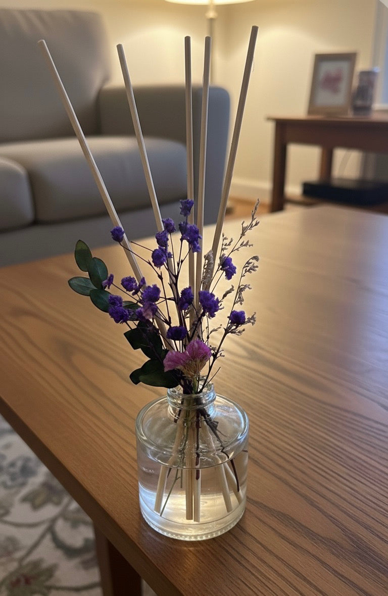 Decorative Flower Reed Diffuser (Purple)